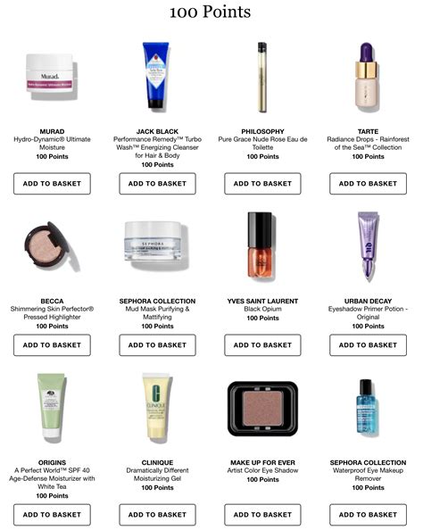 sephora rewards points